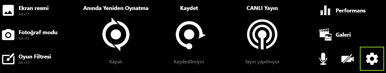 Nvidia Anında yeniden oynatma "Alt + F10" nasıl açılır?